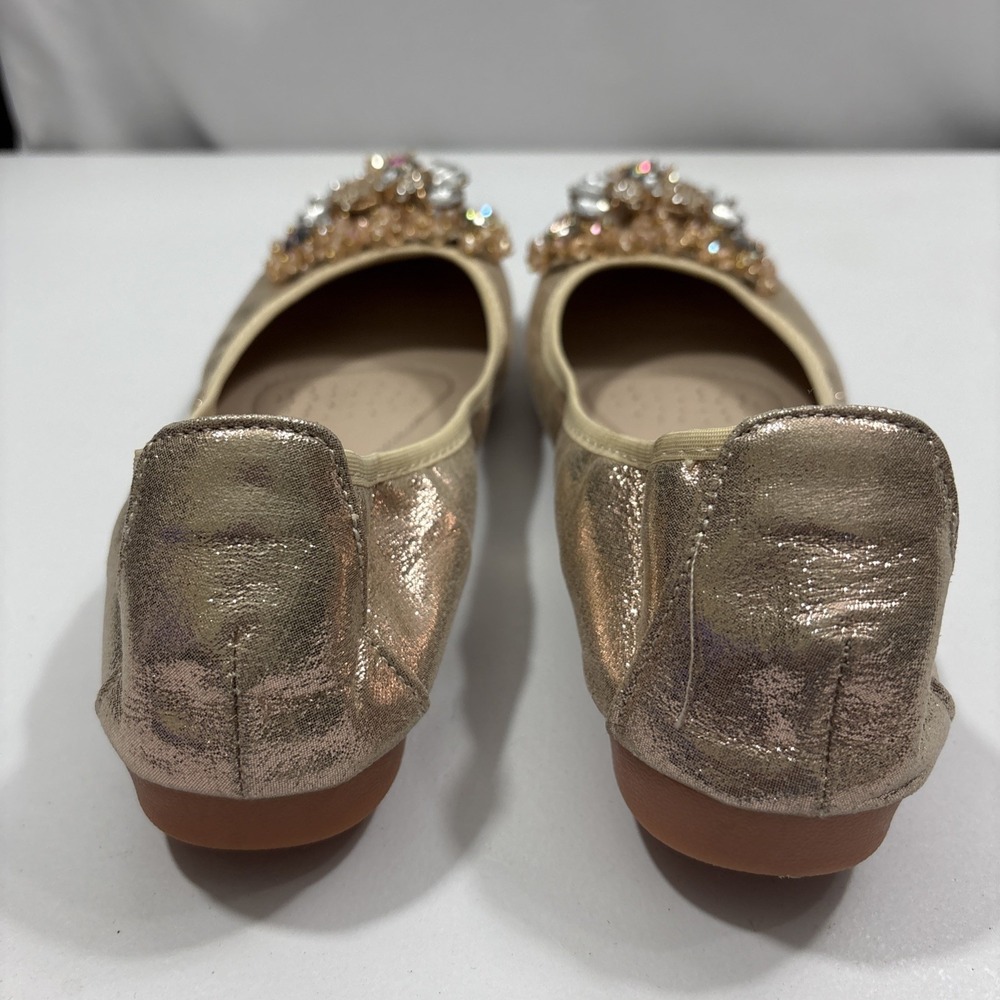 GUANSITU Metallic Gold Rhinestone Butterfly Ballet Foldable Flats Size 40 US 8.5 - Picture 5 of 8
